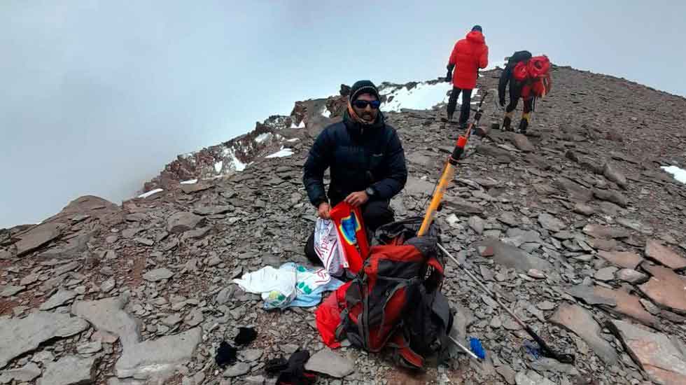 Un mendocino logró transmitir por HF desde la cumbre del Aconcagua