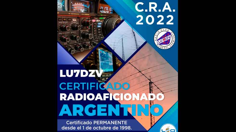 LU7DZV: Certificado Radioaficionado Argentino