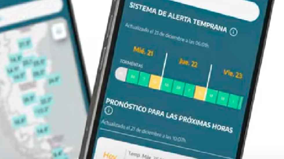 El Servicio Meteorológico Nacional presentó la "APP del tiempo"