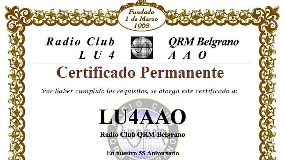 LU4AAO: 55º Aniversario del Radio Club QRM Belgrano