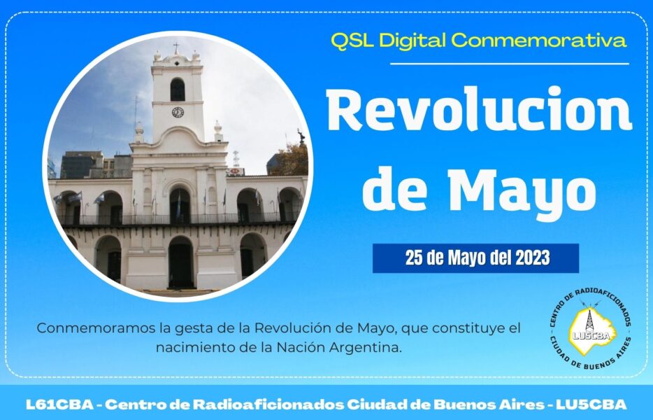 QSL Conmemorativa por el 25 de Mayo de 1810