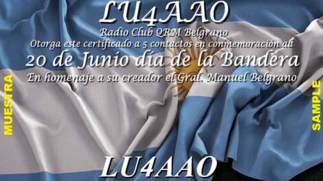 Radio Club QRM Belgrano organiza certificado "Día de la Bandera"