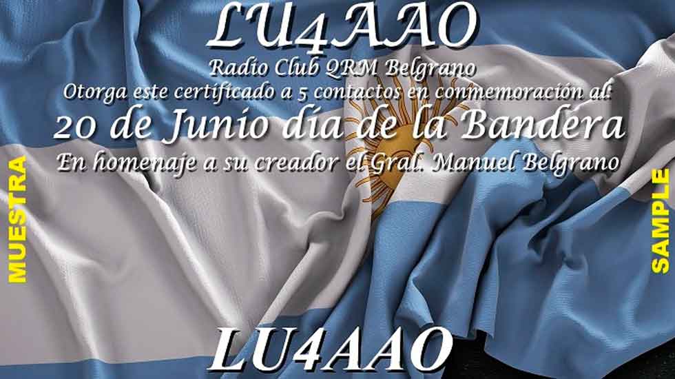 Radio Club QRM Belgrano organiza certificado "Día de la Bandera"