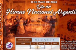 QSL especial a un sólo contacto: "Día del Himno Nacional"