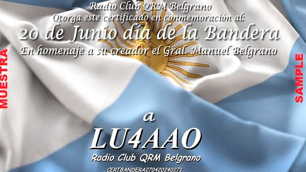 Certificado y QSL Día de la Bandera 2024