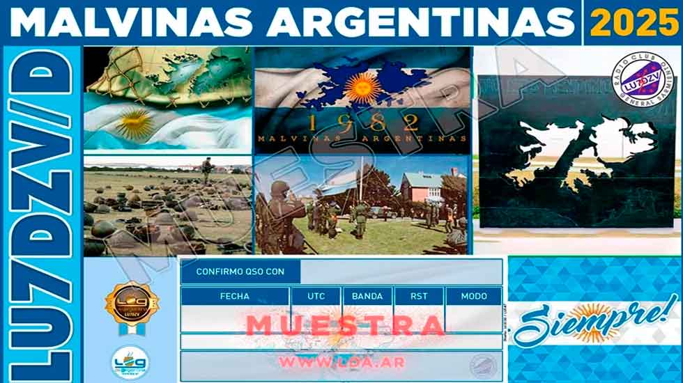 LU7DZV: Diploma "MALVINAS 2025"